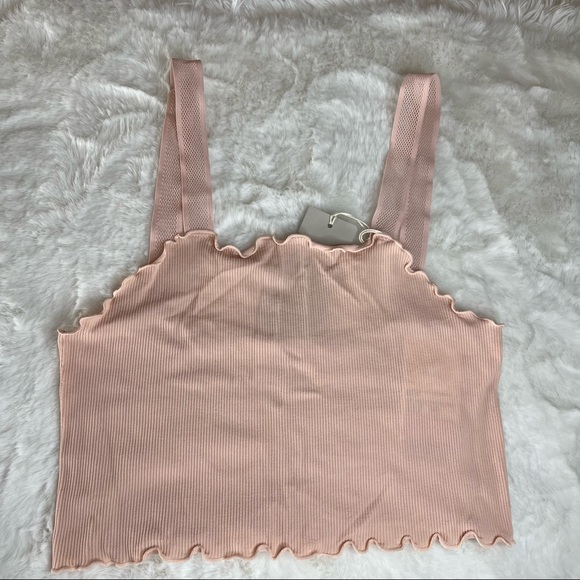 NEW Poof! Pink Rib Knit Crop Top Vintage Style Tank Top Size M/L - Picture 7 of 9
